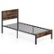 Platform Bed Frame with High Headboard and Mute Bar Perfect for Dorms or Kids